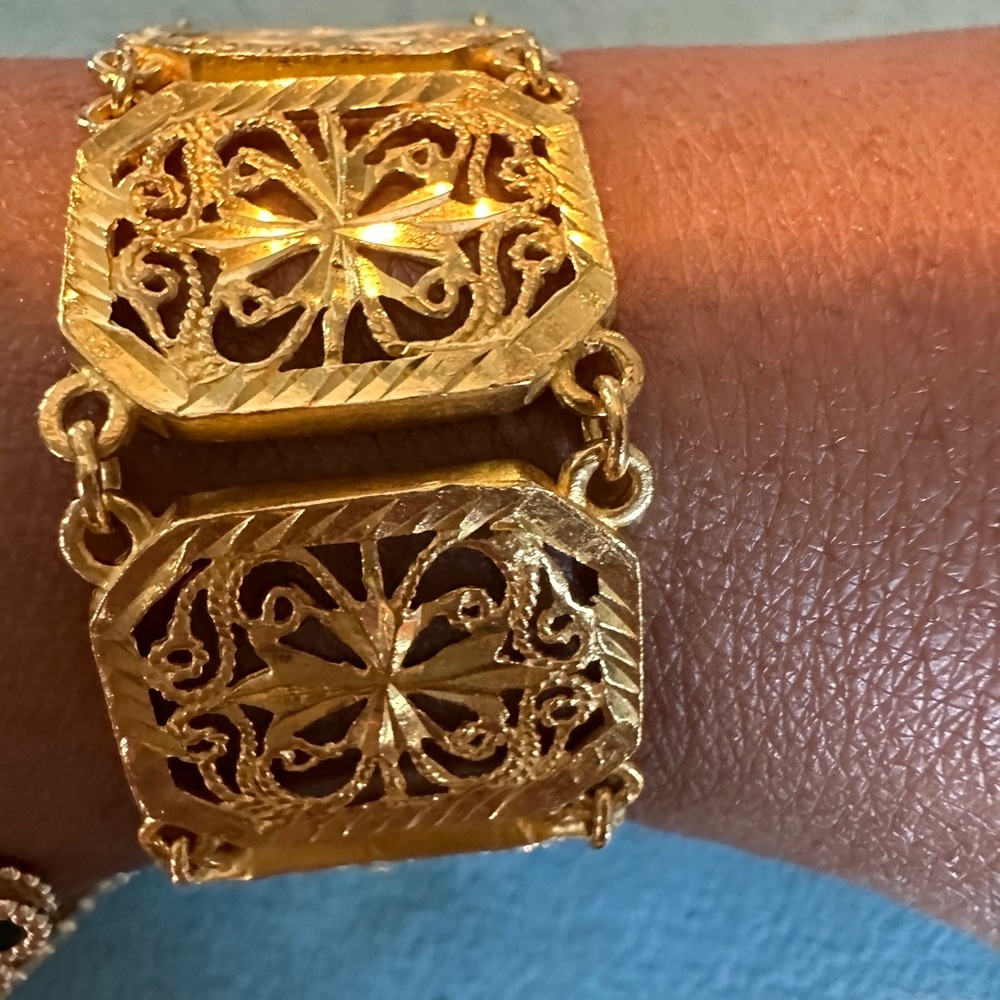 24k solid gold large bracelet